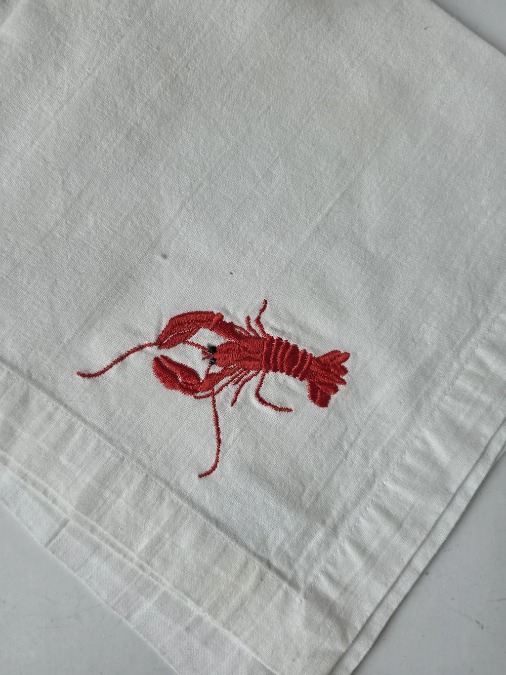 Zina Vasi Embroidered Lobster Napkins - Set of 3